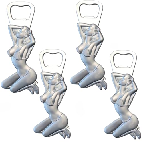 4Pcs Bottle Opener Magnetic Fridge Decoration Solid Durable for Kitchen Bar Restaurant Party Beer Openers
