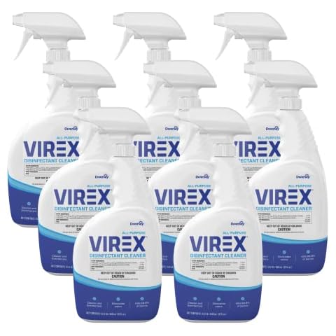 VIREX Diversey CBD540533 All Purpose Disinfectant Cleaner - Kills 99.9% of Germs and Eliminates Odors, Lemon Scent, Ready-to-Use, 32-Ounce (Pack of 8) Cover