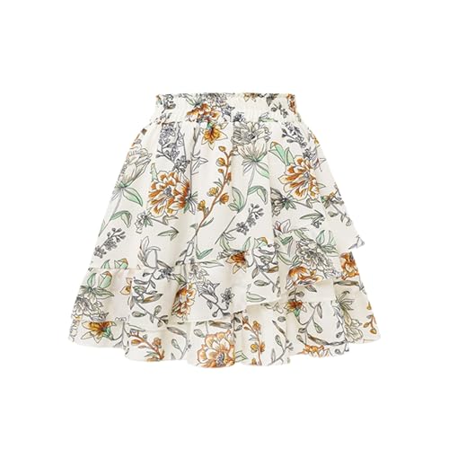 Falda de lentejuelas bordada, disfraz de rendimiento swing, beige, L