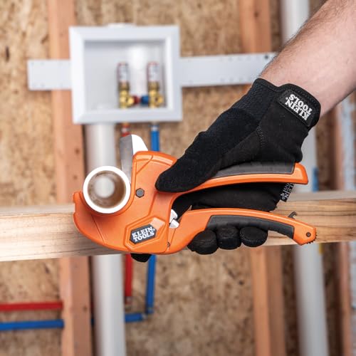 Klein Tools 50063 Ratcheting PVC Pipe Cutter, Cuts 1-1/4-Inch I.D. PVC, CPVC, PEX Pipes, One-Handed Operation, Replaceable Blades - Image 5