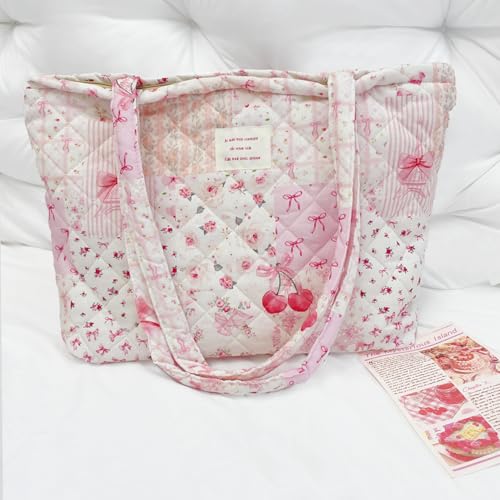 Image of Sunwel Fashion Top Zipper Floral Quilted Bag Small Tote Bag for Women