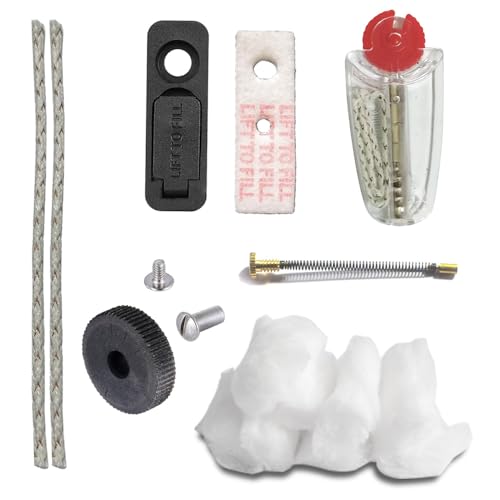Universal Lighter Replacement Repair Kit Pack for Petrol Gas Fluid Lighter (Spring Screw,Flint Wheel, Cotton, Wick, Cotton Felt Pad & Rubber Felt Pad)