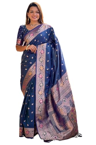 SGF11 Women's Kanjivaram Pure Soft Silk Saree With Unstitched Blouse Piece product image 11