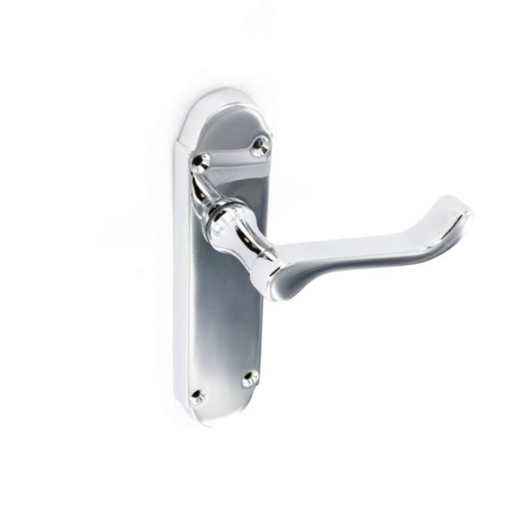 Securit - Chrome Shaped Latch Handles (1 Pair) - 170Mm 5019923127119