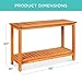 Best Choice Products 48in 2-Shelf Eucalyptus Wooden Console Table Indoor Outdoor Multifunctional Buffet Bar Storage Organizer w/Foot Sliders - Natural