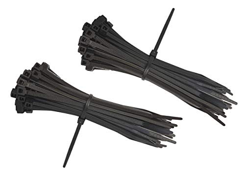 intervisio Juego Bridas de Plastico para Cables 200mm x 2,5mm, Negro, 200 Piezas