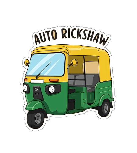 Image of Gift Me Bazar Auto Rickshaw Fridge Magnet for Home, Kitchen and Office Decoration | Best Souvenir Gift | Refrigerator Door Decor | Almirah Magnet Sticker