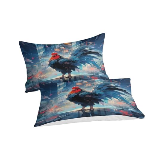 Housse de couette Coq avec fermeture éclair pratique pour lit simple - 4