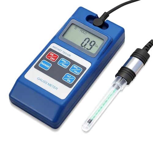 TES10B Digital Tesla Meter Gaussmeter with 0-200mT/0-2000mT Range Auto-Switch | 0~100mT Accuracy ±1%/ 100~2000mT Accuracy ±2% Gauss Meter for DC Magnetic Field Testing | Includes NS Function & Probe