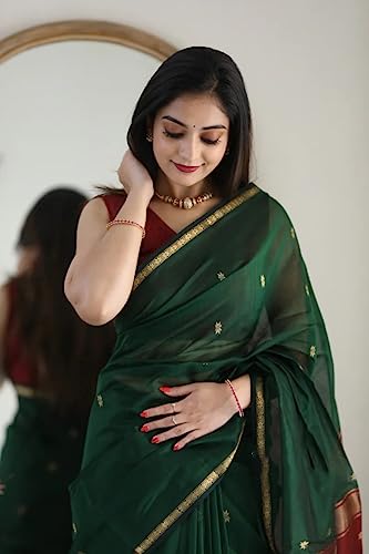 Image of Flosive inchFestive Bloom Blue Banarasi Silk Saree with Elegant Jacquard Floral Motifs inch