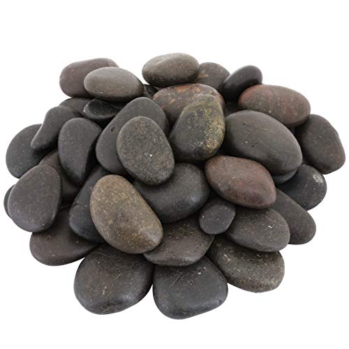 Sunyik Titanbeschichtete Kristall-Steine mit Quarzkristall, Black Pebble Stones(1"-2.5") Cover