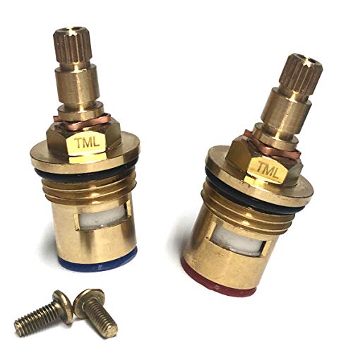 Quarter Turn Tap Valve Ceramic Cartridge Pair Non Threaded Collar 20 Teeth