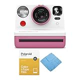 Polaroid Originals Now Viewfinder i-Type Instant Camera (Pink) Bundle with Instant Film (8 Exposures) and Microfiber Cleaning Cloth (3 Items)