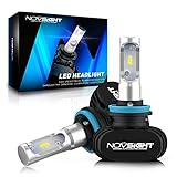 NOVSIGHT H8/H9/H11 LED ヘッドライト 車/バイク用　LEDバルブ 8000LM 50W 6500K ホワイト 12V/24車対応 ファンレス (2個入) 販売者3年保証