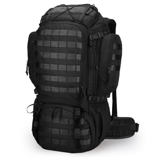 Mardingtop Mochila militar de 50 litros para hombre, Negro , L, Táctico