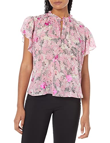 The Kooples Women's Flowy Floral Print Top, Pink, Large/3 The Kooples Women's Flowy Floral Print Top, Pink, Large/3