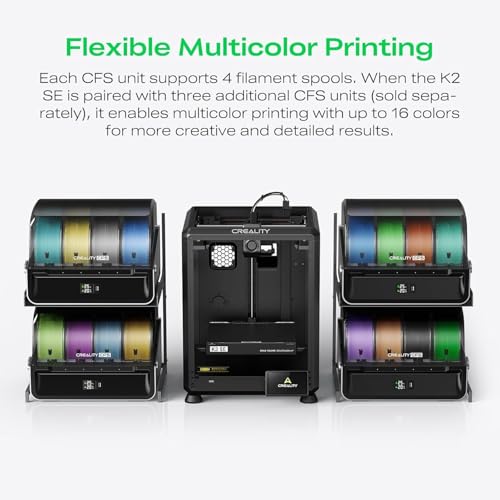 Image of Creality K2 SE High-Speed FDM 3D Printer with 500mm /s Speed, Auto Leveling, Direct Drive Extruder, WiFi Connectivity, Multi-Color Printing Support - 220x215x245mm Build Volume