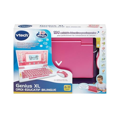 VTech Genius Ordi Éducatif Bilingue Ordinateur Enfant avec Écran LCD Clavier AZERTY et 164 Jeux Éducatifs du CP au CM2 Cadeau Enfant Dès Contenu en Français et Anglais - vue 8