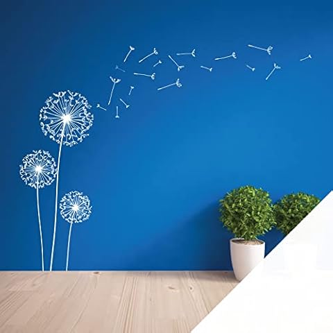 Dandelions Blowing Away in the Wind - Wall Art Sticker [White] Cover