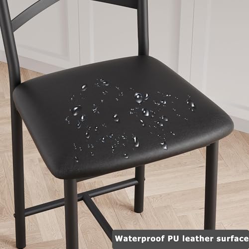 Butacos GarveeHome de 26 pulgadas, juego de 6 unidades, con respaldo, soportan hasta 300 libras | Butacos negros con asiento acolchado y cojín grueso tapizado, sillas para isla de cocina, bar o comedor miniatura 6