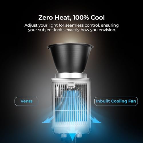 Image of DIGITEK (DCL-100 WBC) 100W Bi-Color Continuous LED Light with Mini Bowen Mount & Reflector, 2700K-6500K+200 Color Temp, 20FX Modes, 97+ CRI, 0-100% Brightness, APP Control, Lighting for Videography