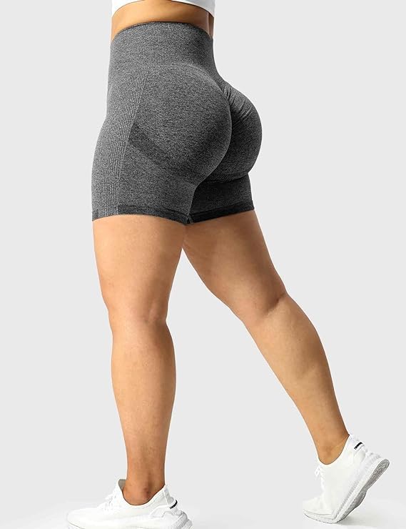 Image of Gym While This Exercise Seamless Yoga Stretch Butt Yoga Sport Fitness Exercise for Women Stretchy Women's High Waist Shapeware Shorts Butt Lift Workout Athletic Tummy Control