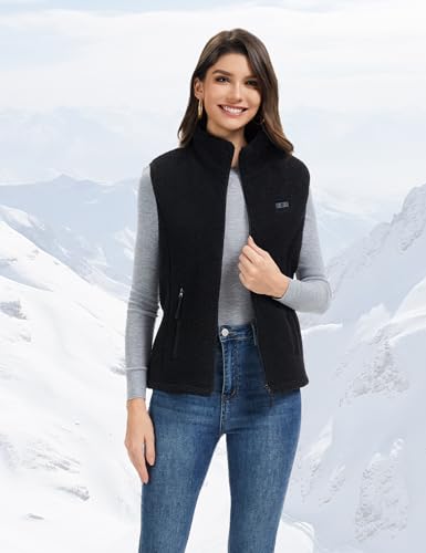 Image of Heated Vest Women with 18400mAh 7.4V Battery，Fuzzy Fleece Warming Vest with Pockets, Washable Electric Vests