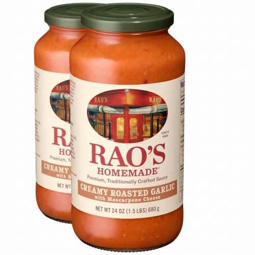 RAOS Creamy Roasted Garlic Pasta Sauce, 24 OZ (Pack of 2)