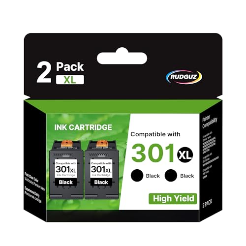 301 XL Schwarz Kompatibel für HP 301 Druckerpatronen 301XL Multipack für HP Envy 4500 Druckerpatronen 5530 4504 5534 Deskjet 2540 2544 1510 Officejet 4630 2620 (Schwarz 2er-Pack)