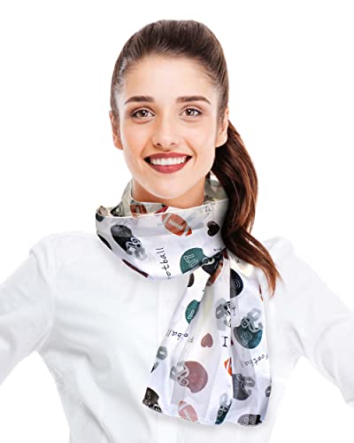 CBC Crown Women's Lightweight Fun Sports Football Theme Silk Feeling Satin Striped 13"x60" Fashion Scarf4