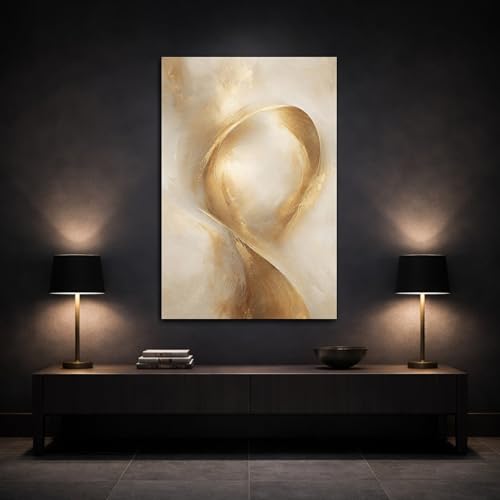 Tableau salon design vertical beige or grand format 80x120 - 3
