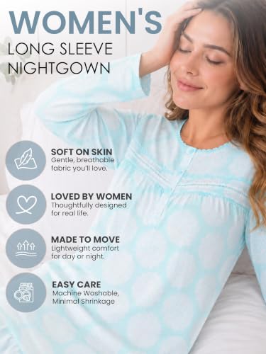 Image of Casual Nights Women's Cozy Long Sleeve Fleece Nightgown