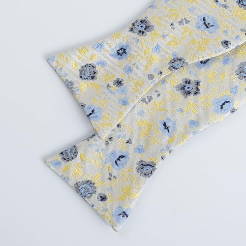 Image of Alizeal Mens 2pcs Floral Pattern Bow Tie Set | Self-tied Pocket Square Colorful Perfect for Weddings Proms Business