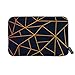 Produktbild best gift Moderne geometrische Mosaik Tapete Gold und Marine Fußmatte Eingangsmatte Bodenmatte Teppich Innen/Haustür/Bad/Küche und Wohnzimmer/Schlafzimmer Matten 23,6 X 15,8 Zoll
