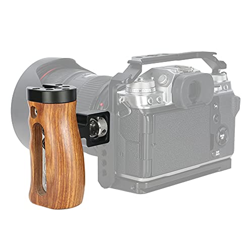 Image of NICEYRIG Wooden Side Handle for ARRI Locating Pin Adjustable Universal Left & Right Grip for DSLR Camera Cage Rig - 462