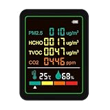 Lazmin112 Rilevatore Accurato Professionale del Misuratore della qualità Dell'aria con Schermo a Colori per Materiale ABS per Ufficio e Casa