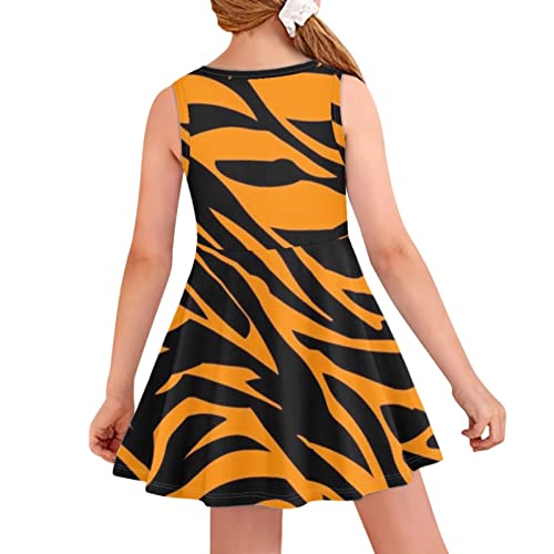 Dreaweet Cute Girl's Dresses Casual Loose Tank Party Dress Midi Swing Dresses Cute Shift Dress for 3-16 Years Old Kids4