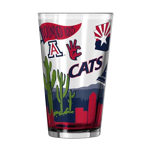 Image of Logo Brands NCAA 16 oz Pint Glass - Durable Glass With Bold Team Color- Chip-Resistant Rim Drinkware For Fans, Tailgates, Home Bars & Everyday Use