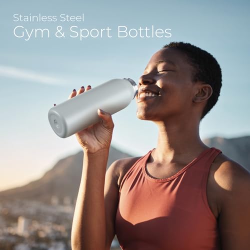Image of SipX 20 oz Stainless Steel Insulated Water Bottle with Leakproof Lid & Carry Hook - Triple Insulated - Cold 24 Hours /Hot 12 Hours - Perfect for Gym, Work, Sports, Travel - Blue