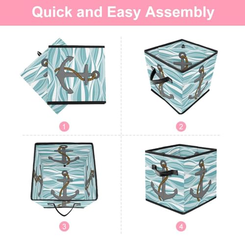 Cube organisateur pliable bleu pour éliminer le désordre du placard - 6