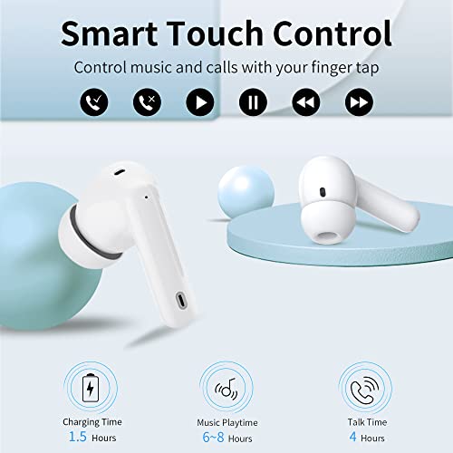 Wireless-Earbuds-Bluetooth-Headphones-LED-Power-Display-Earphones-Active-Noise-Cancelling-Ear-Buds-with-Charging-Case-Bluetooth-53-Hi-Fi-Stereo-in-Ear-Earbuds-for-iPhoneAndroidWindows-White