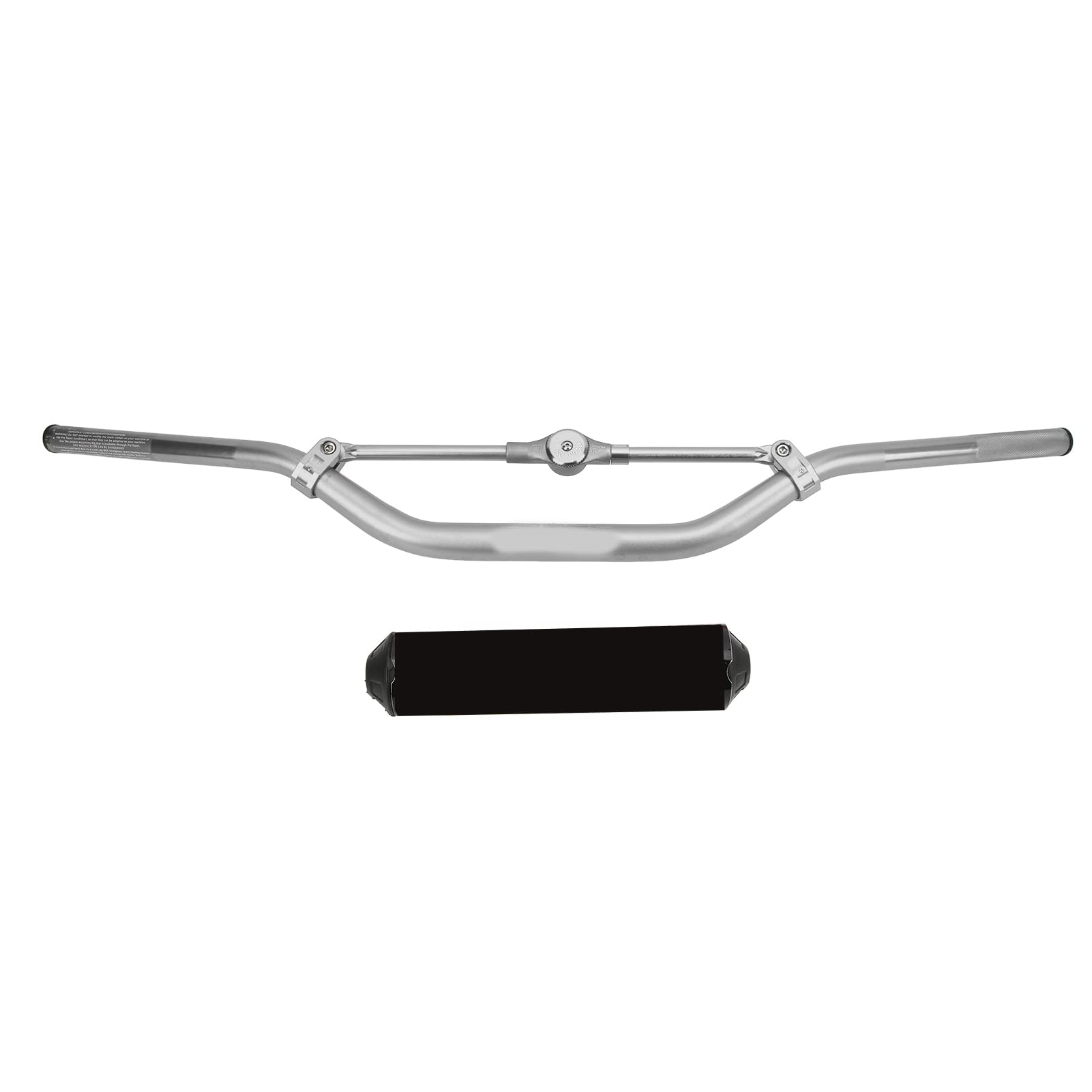 Cocoarm Kierownica Motocykla, Kierownica ze Stopu Aluminium CNC z Uchwytami z Gąbki, Adapter 28 Mm, Rozmiar Montażowy 22 Mm, Uniwersalny do Skutera Dirt Bike Motocross Street Bike (Czarny i srebrny)