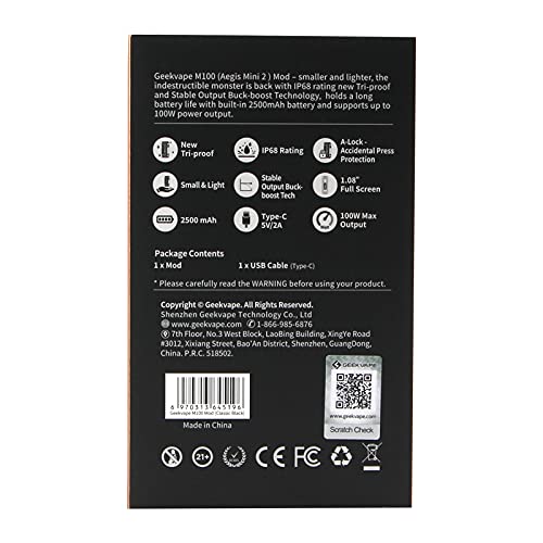 Electronic Cigarette Vape Battery Geekvape M100 Aegis Mini 2 100W Box Mod - 7