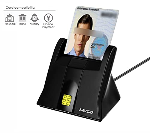 Lecteur de cartes à puce CAC Saicoo version verticale USB pour Mac Windows et Linux - 2