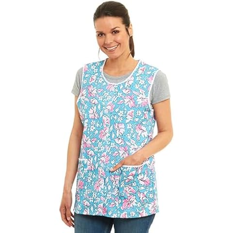 Ladies Stylish Floral Tabard Apron Overalls Cover