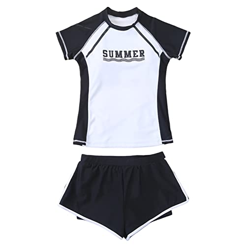 Image of KORADI Girls Swimsuits Rash Guard Swim Set Kids Two-Piece Bathing Suits Teen Swimwear Beach Shorts Sun Protection Swim Shirts