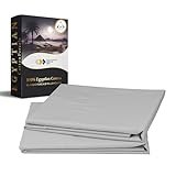 California Design Den Luxury 100% Egyptian Cotton Pillowcases King Size Set of 2 - Crisp Percale, Soft & Breathable Bed Pillow Cases - Light Grey