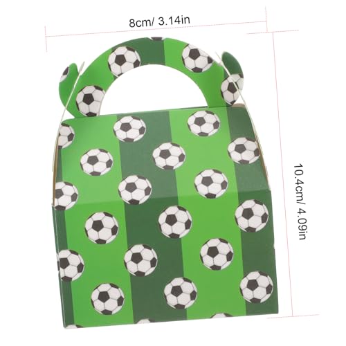 TOMETURE Boîtes à Dragées en Papier Vert avec Poignées, Design Football Cartoon, 50 Pièces...