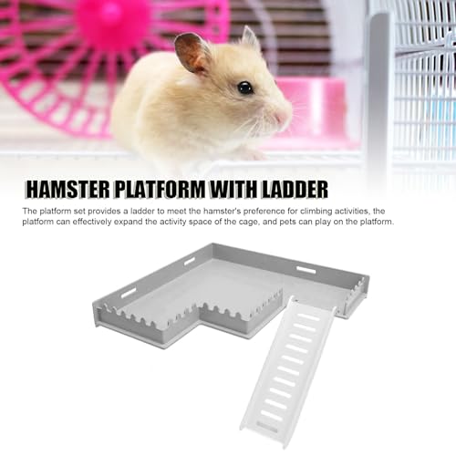 Plateforme pour hamster multifonctionnelle en plastique avec échelle pour souris - 3