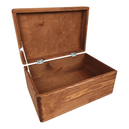 GoodFreshDecor Caisse en Bois Boîte de Rangement Décorative 30x20x14 cm Marron